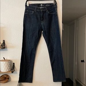 NWOT 7 For All Mankind Women's Straight Jeans - Deep Indigo Size 30